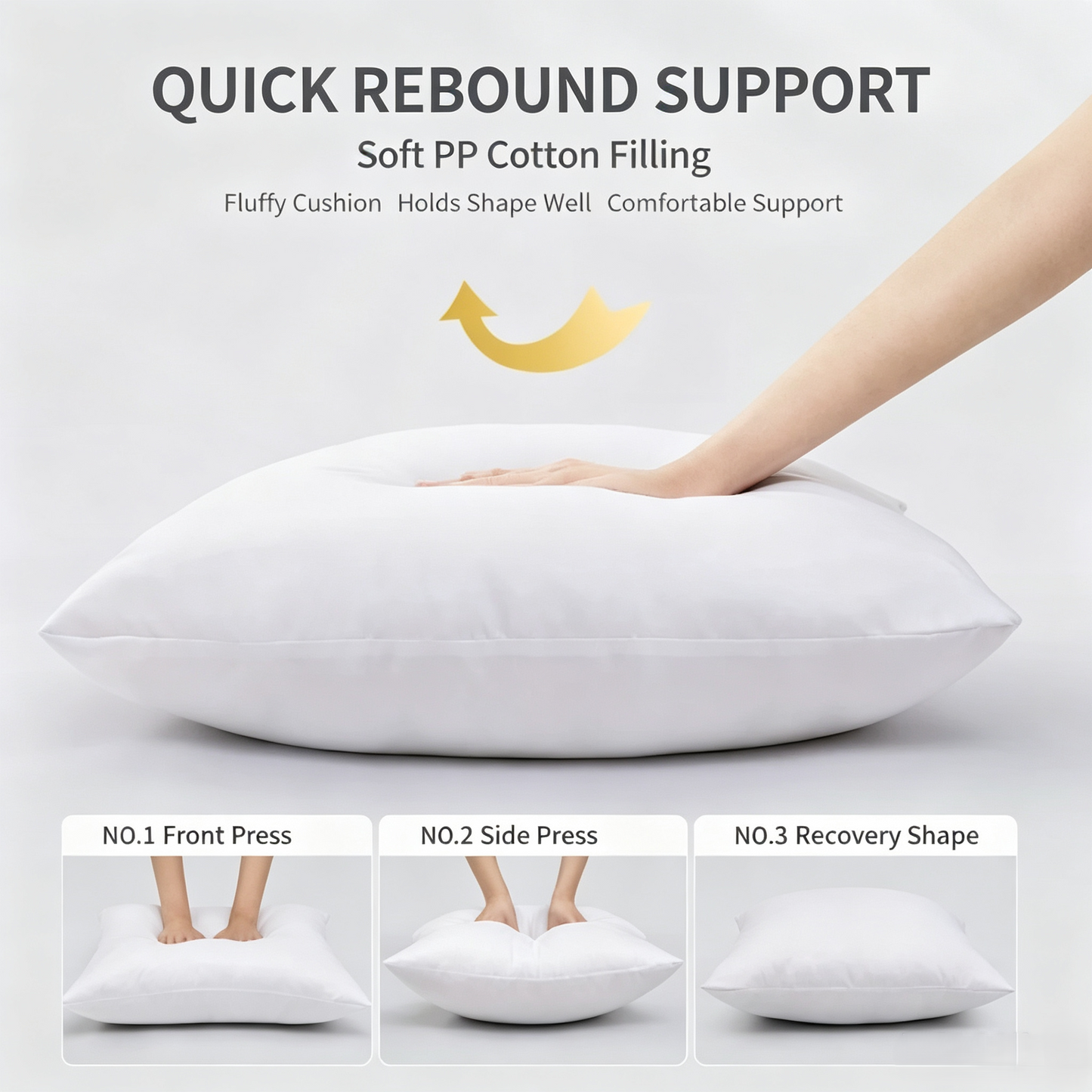 Linen‑Textured Throw Pillow, Soft PP Cotton Filled Decorative Cushion with Hidden Zipper for Sofa Couch Home Decor