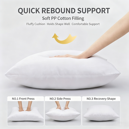 Linen‑Textured Throw Pillow, Soft PP Cotton Filled Decorative Cushion with Hidden Zipper for Sofa Couch Home Decor