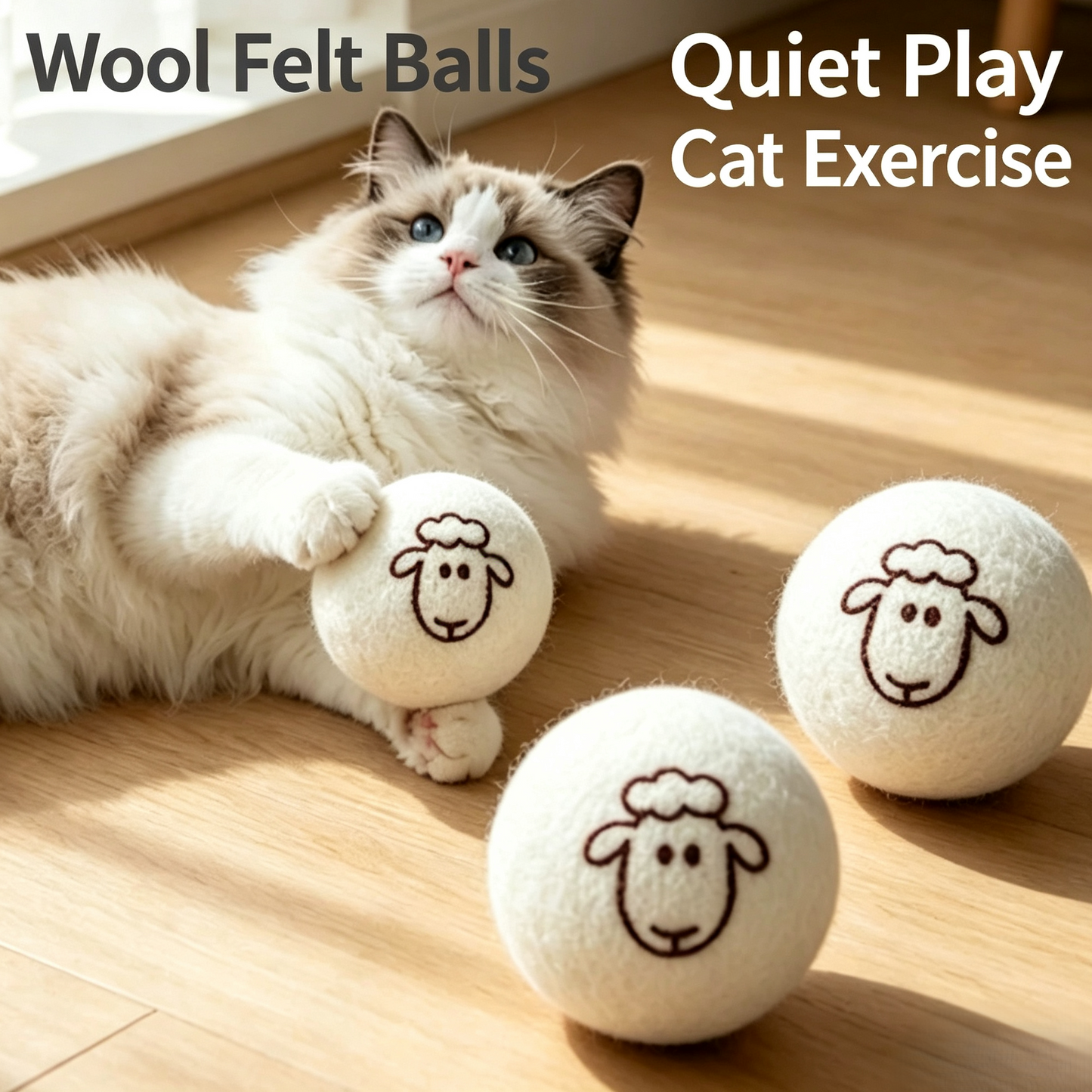 Cute Plush Pet Balls, Interactive Squeaky Chew Toys for Dogs &amp; Cats