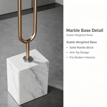 Modern Freestanding Garment Rack, Metal Clothing Hanger Stand with Solid Marble Base for Bedroom Entryway