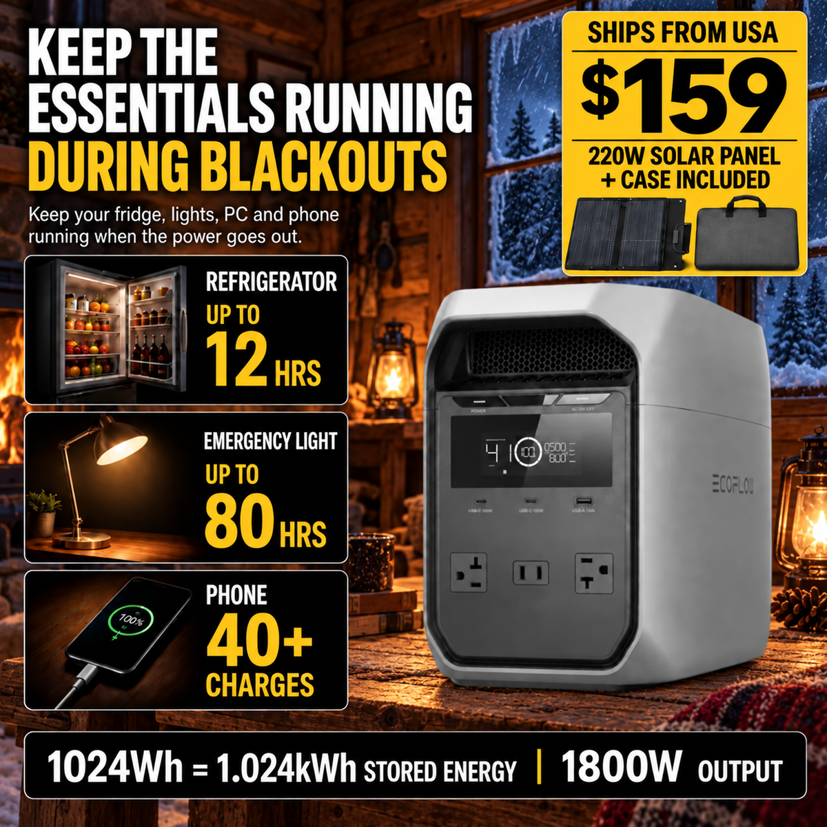 1024Wh Portable Power Station